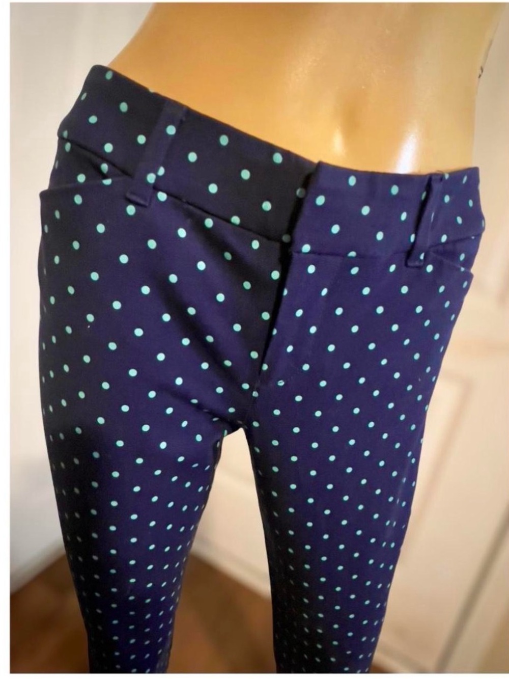 Vintage Navy Polka Dot Capris